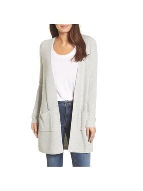 Halogen Long Ribbed Cardigan